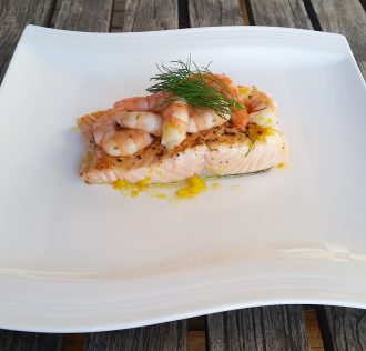 salmon with scampi made by Vanillapearl